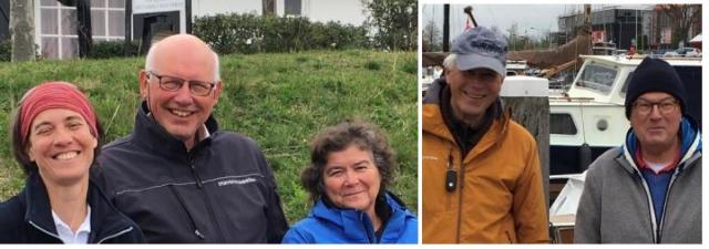 Team havenmeesters: Ilon Jagt, Monika Spoerri, Albert Bruinsma, Geert Wind en Dick van Veldhuizen